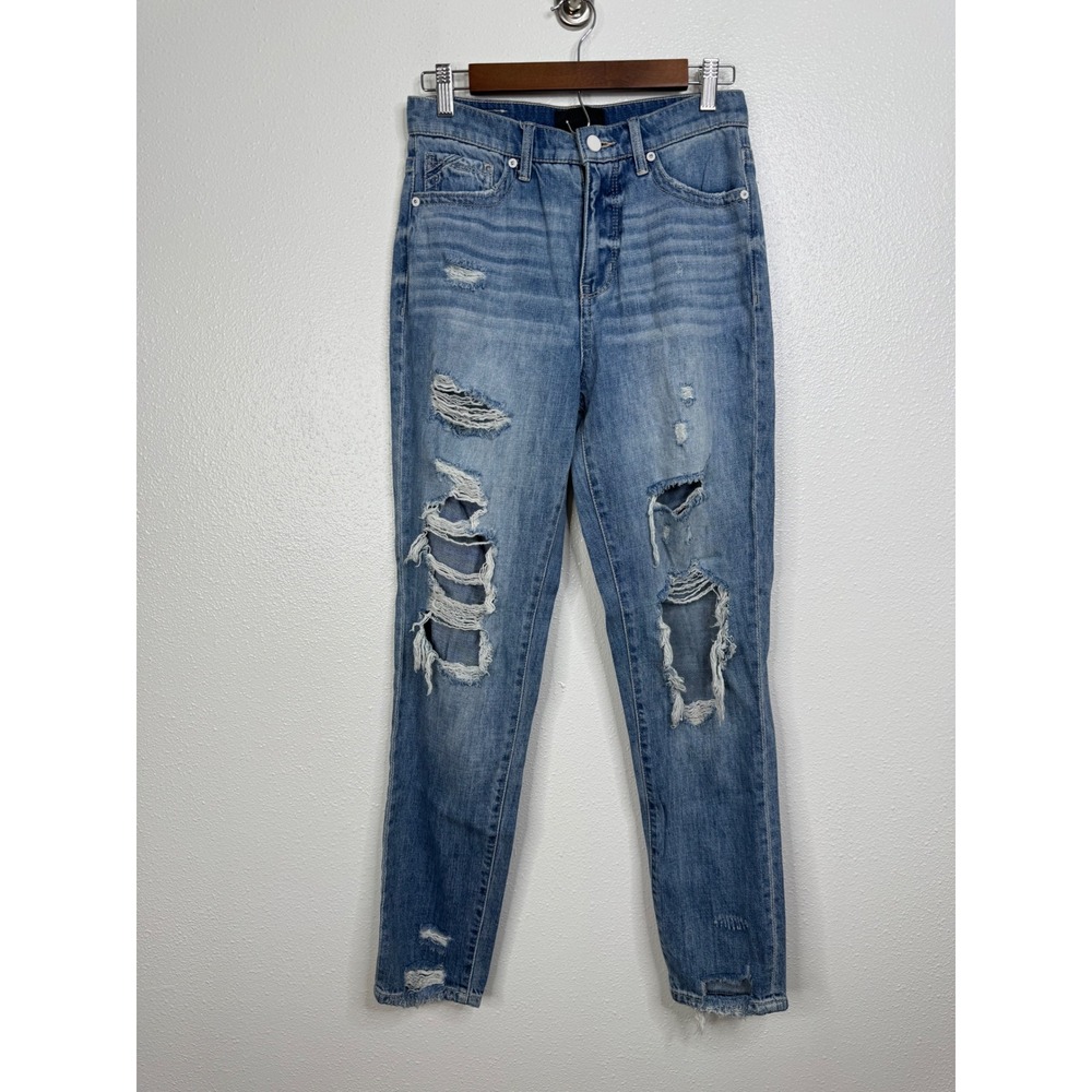 Buckle Black Mom Jeans Womens 26 Distressed High‎ Rise Medium Wash BBW1042A